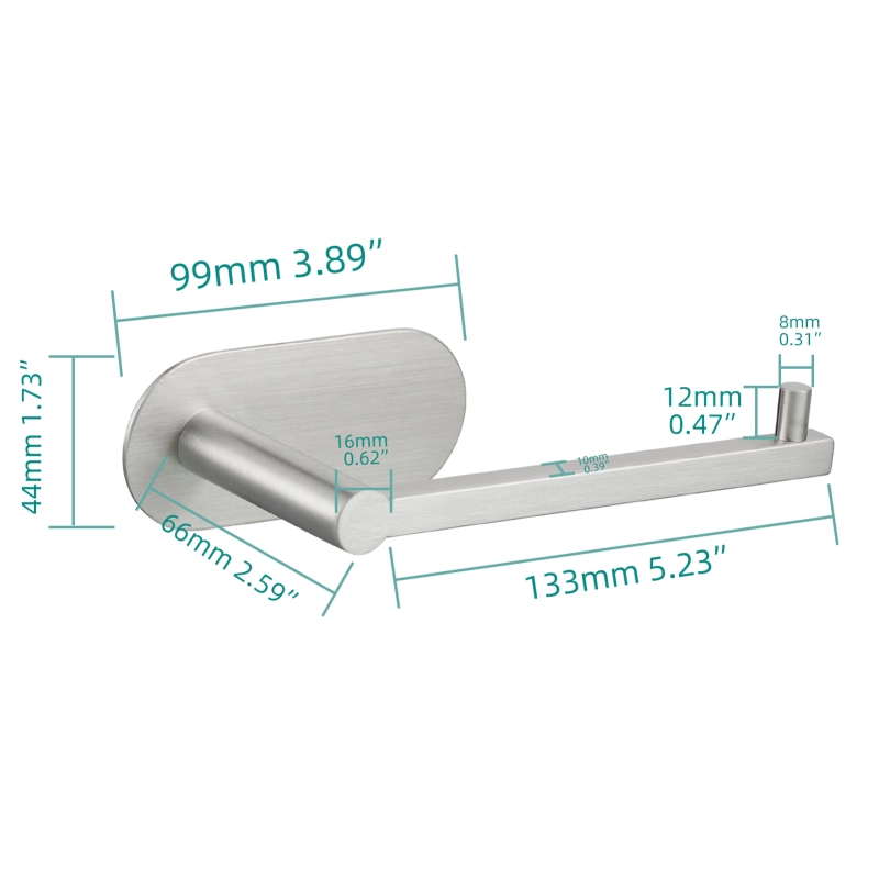 Tecmolog Toilet Paper Holder Self Adhesive, Premium Thicken SUS304 Stainless Steel Rustproof Adhesive Toilet Roll Holder no Drilling for Bathroom, Kitchen, Washroom