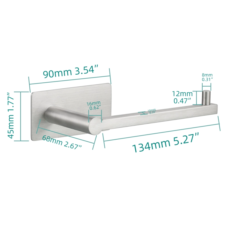 Tecmolog Toilet Paper Holder Self Adhesive, Premium Thicken SUS304 Stainless Steel Rustproof Adhesive Toilet Roll Holder no Drilling for Bathroom, Kitchen, Washroom