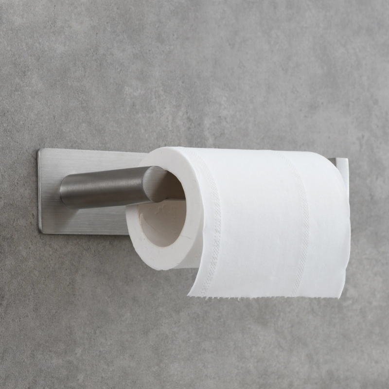 Tecmolog Toilet Paper Holder Self Adhesive, Premium Thicken SUS304 Stainless Steel Rustproof Adhesive Toilet Roll Holder no Drilling for Bathroom, Kitchen, Washroom