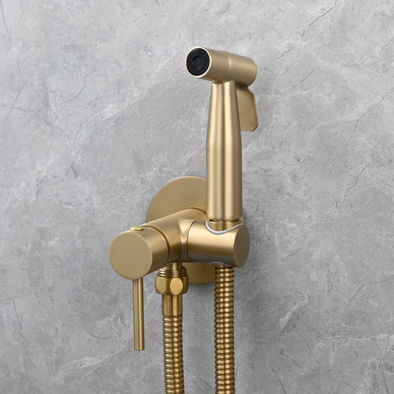 Tecmolog Bidet Sprayer Set with Hose and Holder for Toilet,Wall Mounted Press Mode Shattaf Pet Bathing