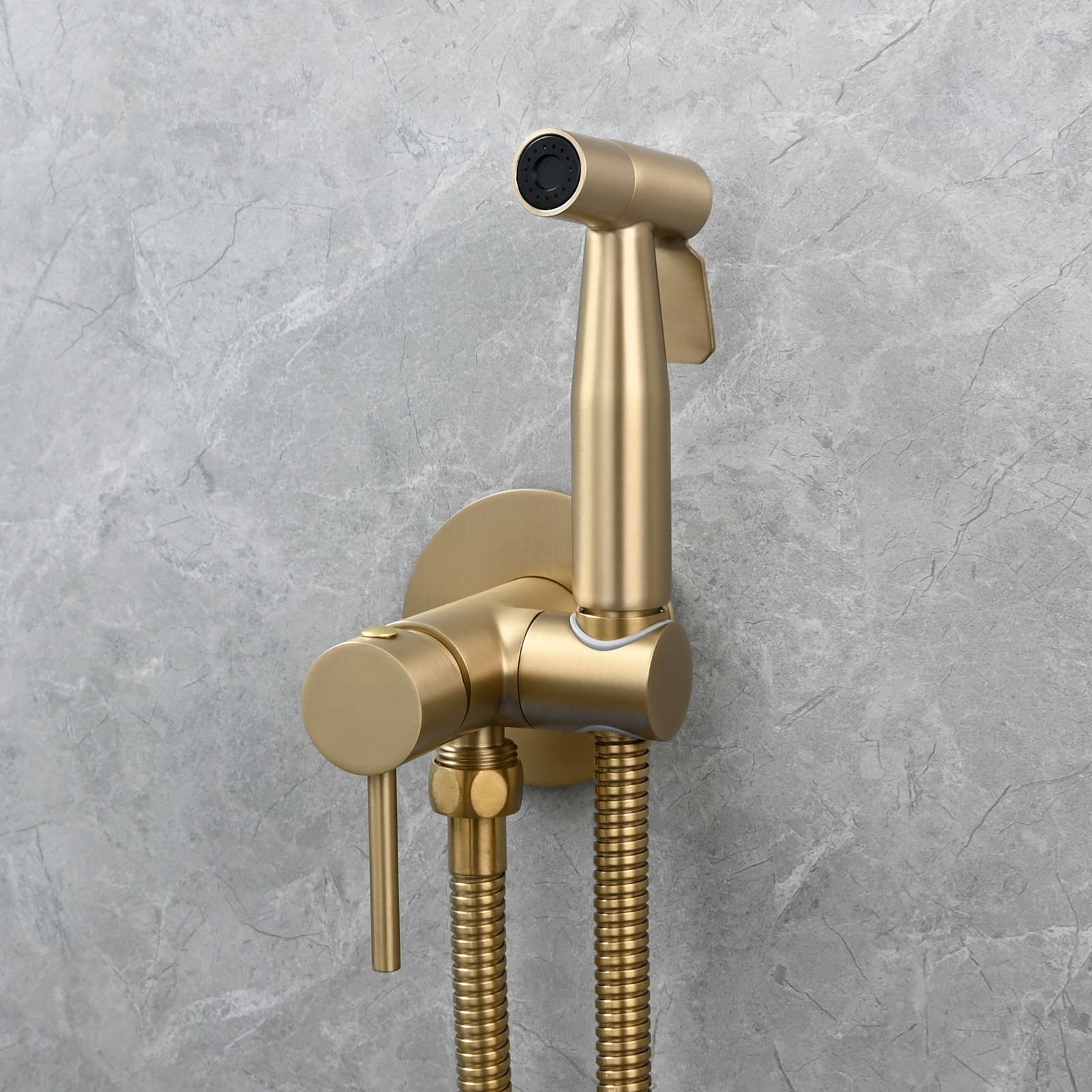 Tecmolog Bidet Sprayer Set with Hose and Holder for Toilet,Wall Mounted Press Mode Shattaf Pet Bathing