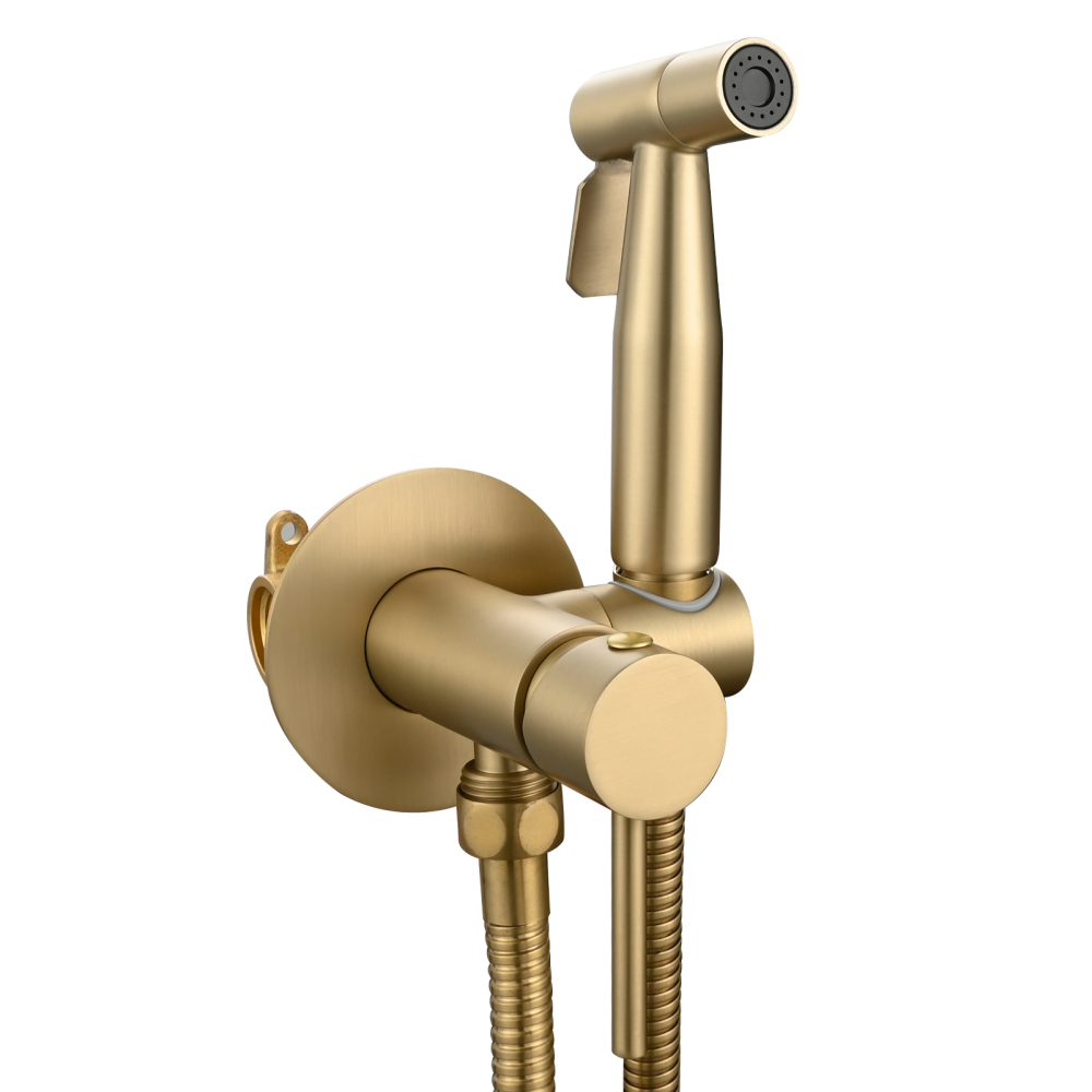 Tecmolog Bidet Sprayer Set with Hose and Holder for Toilet,Wall Mounted Press Mode Shattaf Pet Bathing