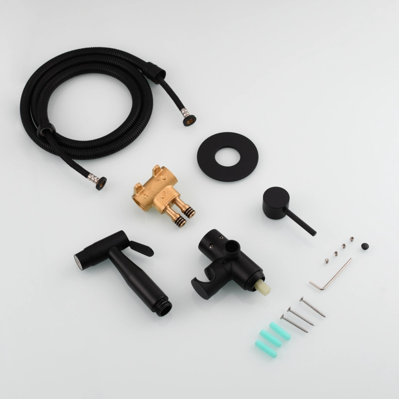 Tecmolog Bidet Sprayer Set with Hose and Holder for Toilet,Wall Mounted Press Mode Shattaf Pet Bathing