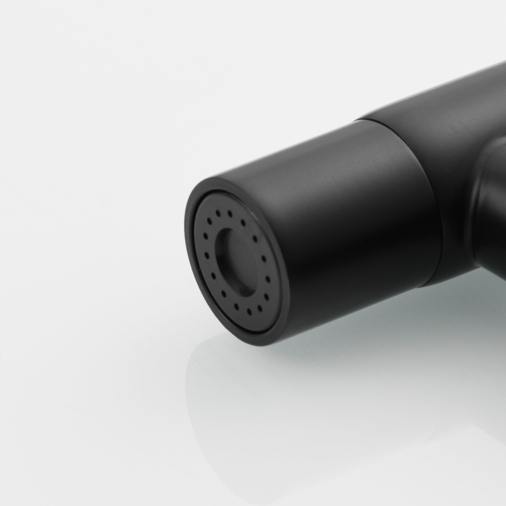 Tecmolog Stainless Steel Bathroom Bidet Sprayer Set, Hot and Cold Concealed Bidet Sprayer Kit for Toilet, Brushed Nickel/Black, WS024F9/WS024CF3