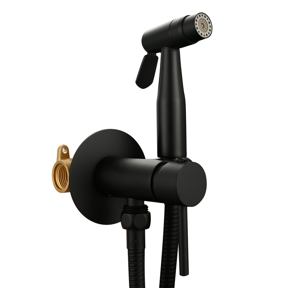 Tecmolog Bidet Sprayer Set with Hose and Holder for Toilet,Wall Mounted Press Mode Shattaf Pet Bathing