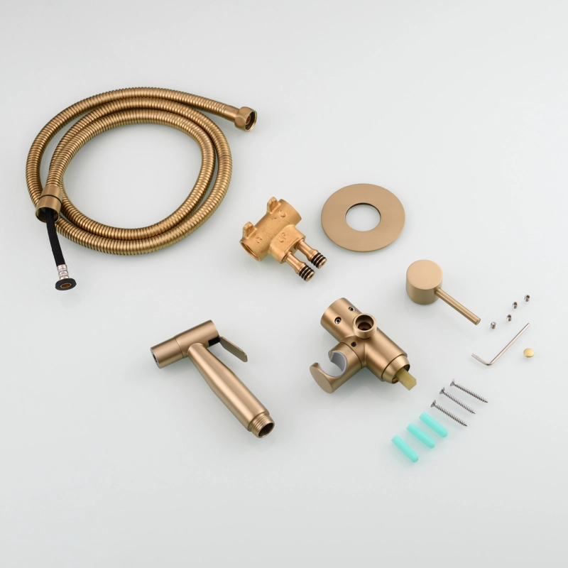Tecmolog Bidet Sprayer Set with Hose and Holder for Toilet,Wall Mounted Press Mode Shattaf Pet Bathing