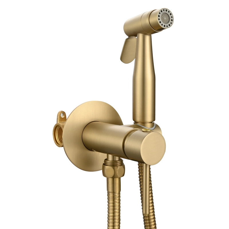 Tecmolog Bidet Sprayer Set with Hose and Holder for Toilet,Wall Mounted Press Mode Shattaf Pet Bathing