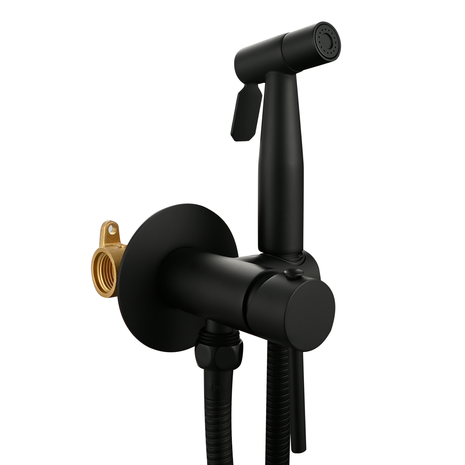 Tecmolog Bidet Sprayer Set with Hose and Holder for Toilet,Wall Mounted Press Mode Shattaf Pet Bathing