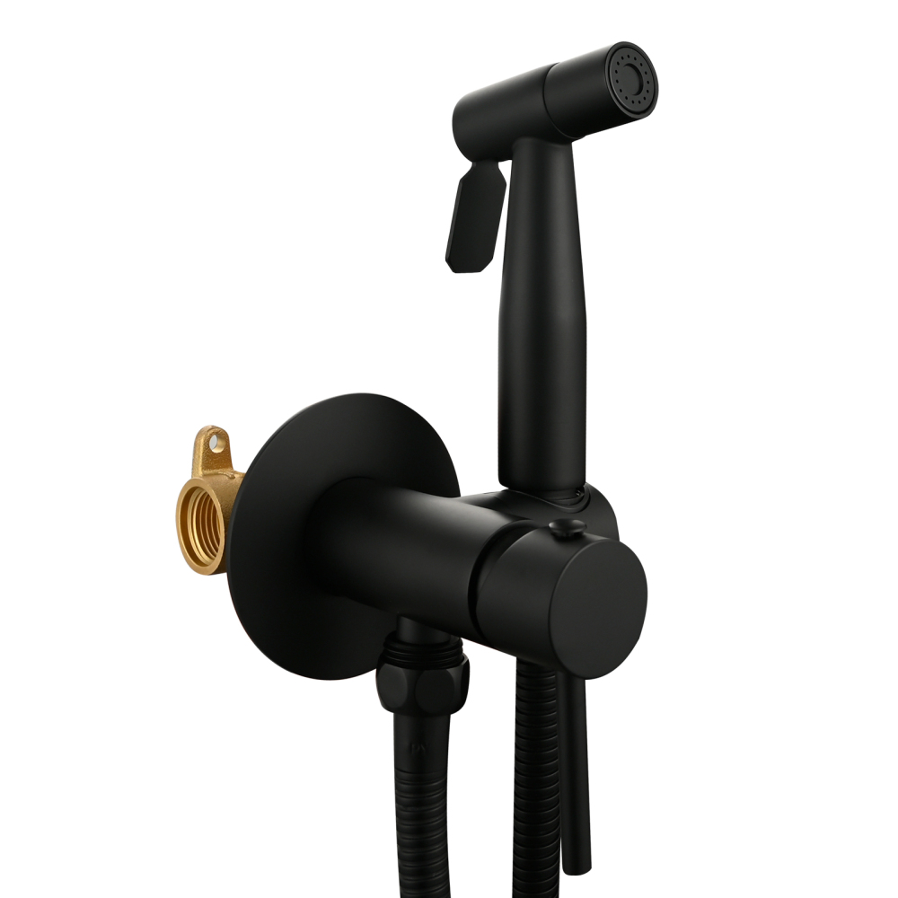 Tecmolog Bidet Sprayer Set with Hose and Holder for Toilet,Wall Mounted Press Mode Shattaf Pet Bathing