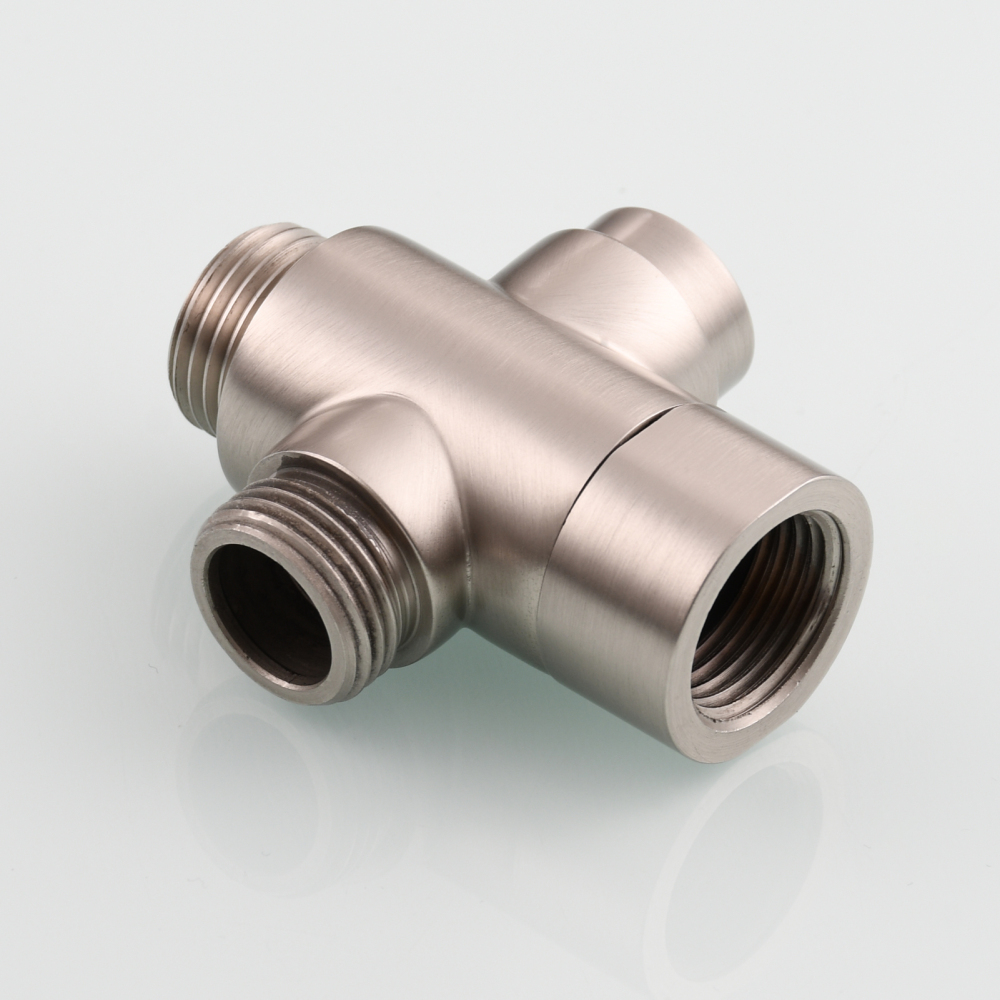 Tecmolog Brass Shower Diverter Valve-3 Way Shower Valve,G1/2 Button Control Shower for Faucet Shower Arm