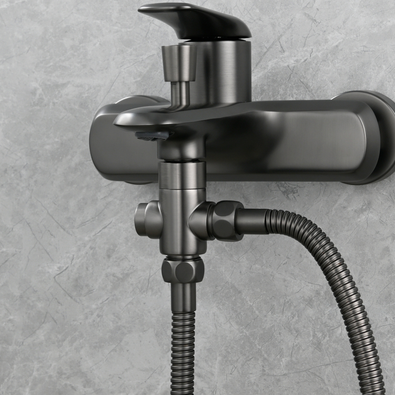Tecmolog Brass Shower Diverter Valve-3 Way Shower Valve,G1/2 Button Control Shower for Faucet Shower Arm