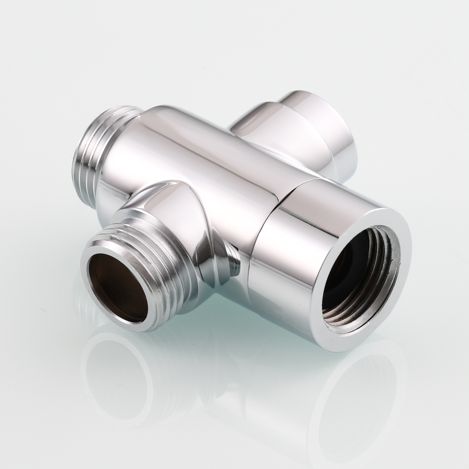 Tecmolog Brass Shower Diverter Valve-3 Way Shower Valve,G1/2 Button Control Shower for Faucet Shower Arm