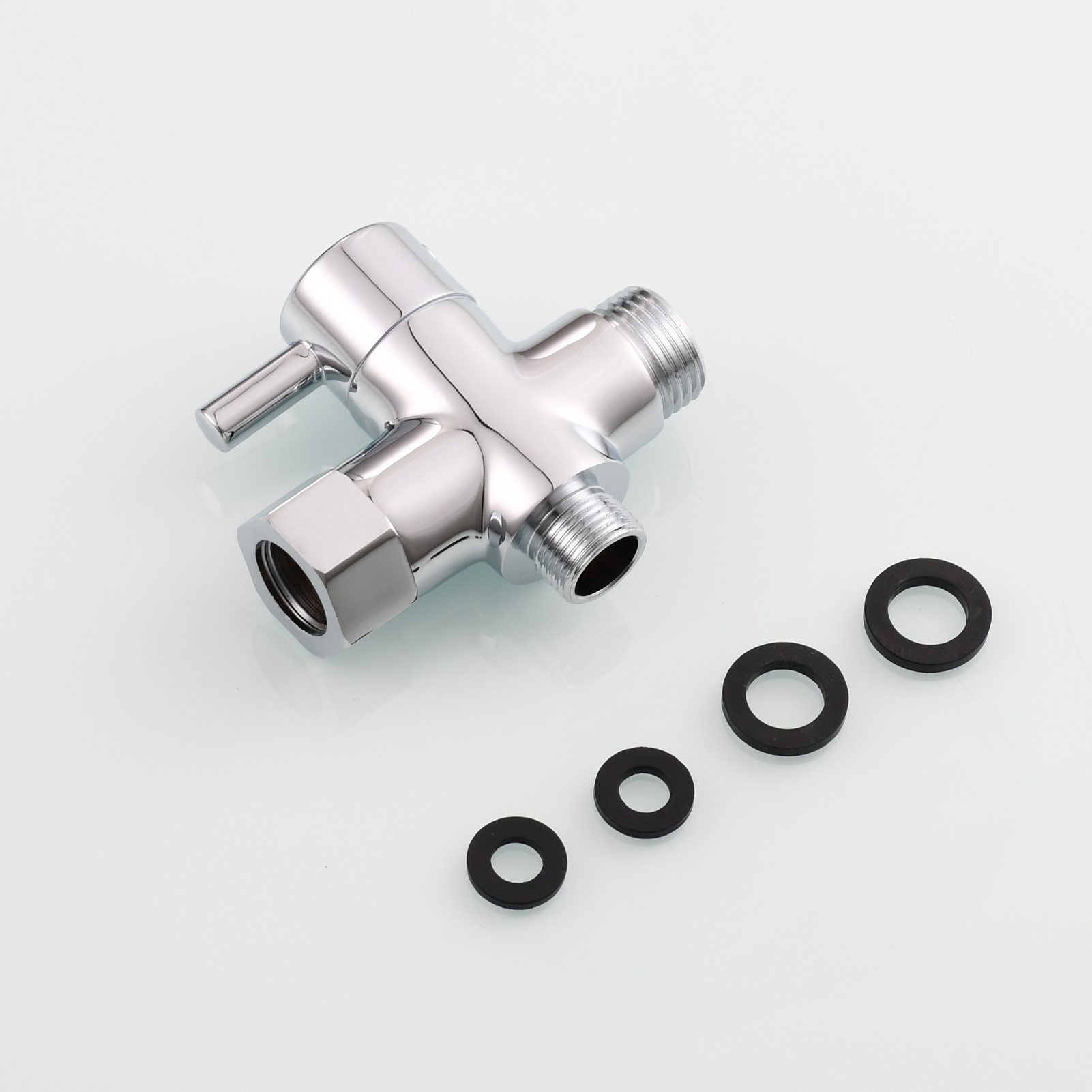 Tecmolog Brass Faucet Diverter Valve ,3 Way 3/8" and 1/2" Adapter Tee Connector,DSF007F/DSF007FB/DSF007FNA