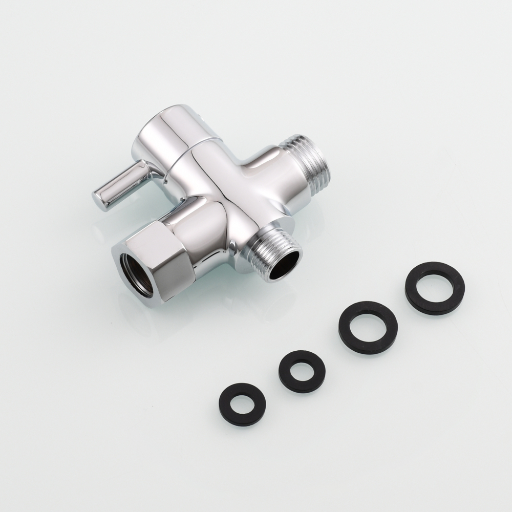 Tecmolog Brass Faucet Diverter Valve ,3 Way 3/8" and 1/2" Adapter Tee Connector,DSF007F/DSF007FB/DSF007FNA