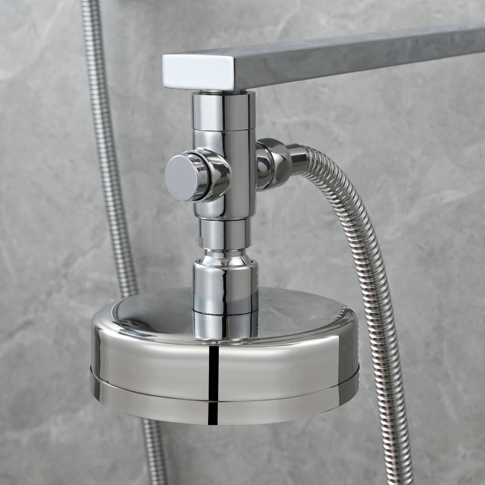 Tecmolog Brass Shower Diverter Valve-3 Way Shower Valve,G1/2 Button Control Shower for Faucet Shower Arm