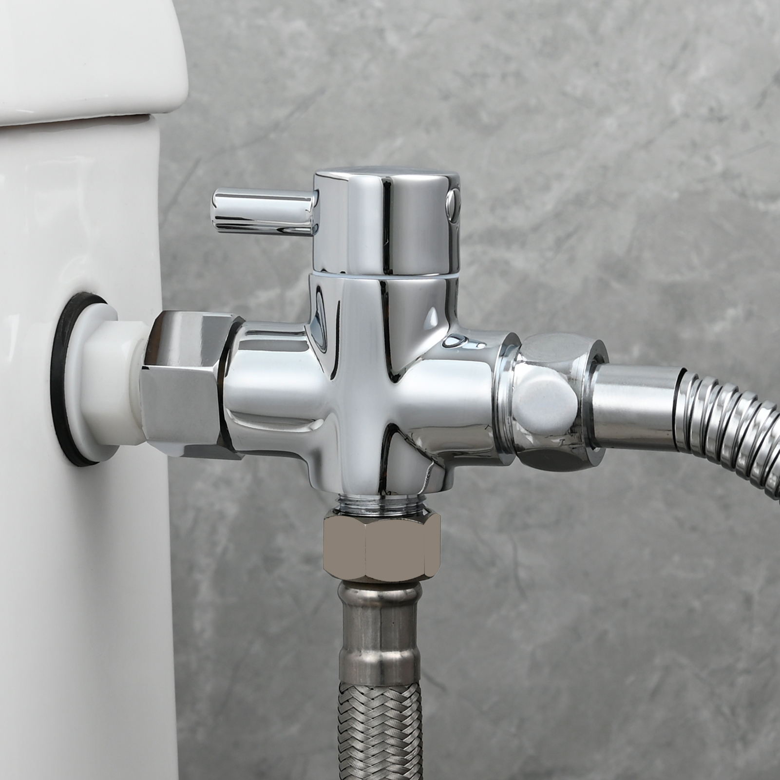 Tecmolog Brass Faucet Diverter Valve ,3 Way 3/8" and 1/2" Adapter Tee Connector,DSF007F/DSF007FB/DSF007FNA