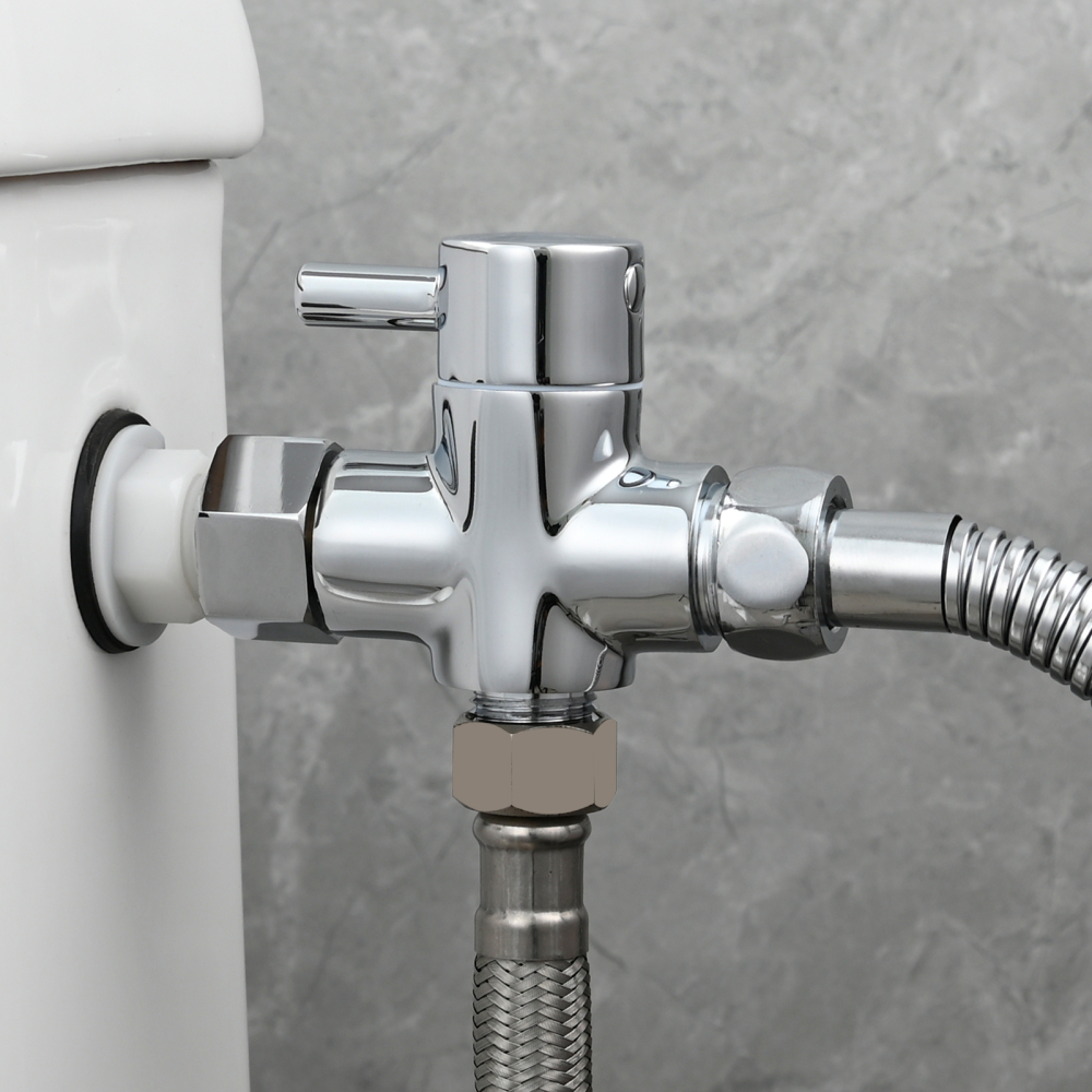 Tecmolog Brass Faucet Diverter Valve ,3 Way 3/8" and 1/2" Adapter Tee Connector,DSF007F/DSF007FB/DSF007FNA