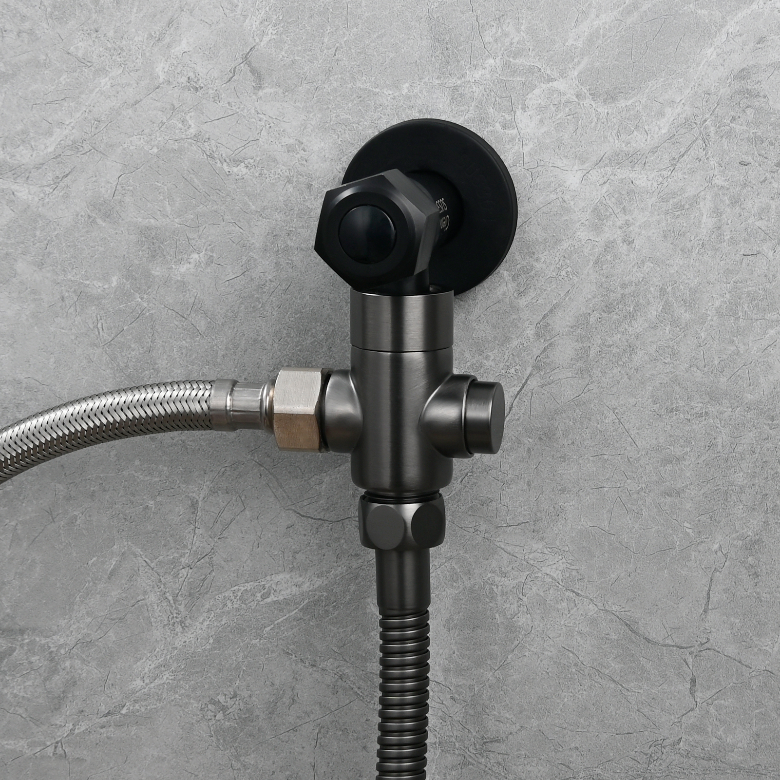 Tecmolog Brass Shower Diverter Valve-3 Way Shower Valve,G1/2 Button Control Shower for Faucet Shower Arm