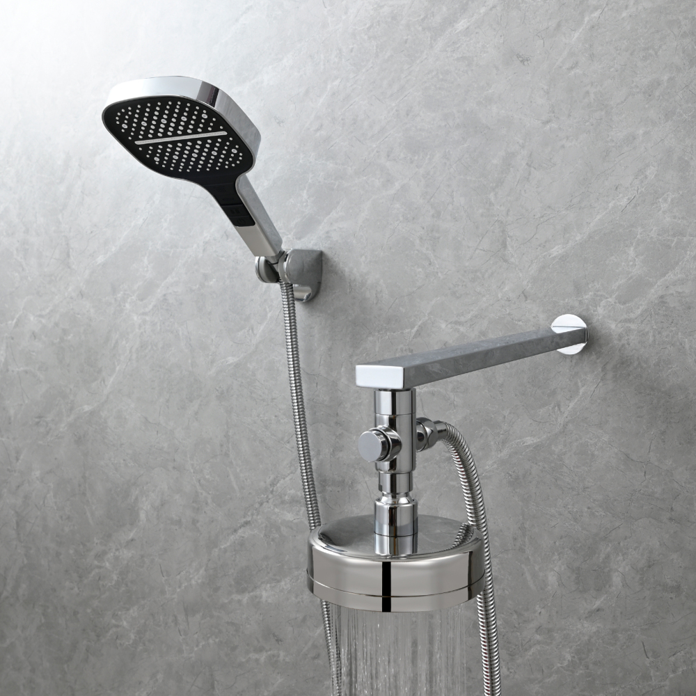 Tecmolog Brass Shower Diverter Valve-3 Way Shower Valve,G1/2 Button Control Shower for Faucet Shower Arm