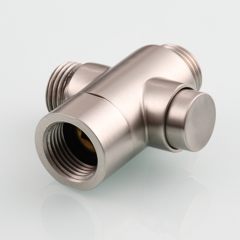 Tecmolog Brass Shower Diverter Valve-3 Way Shower Valve,G1/2 Button Control Shower for Faucet Shower Arm