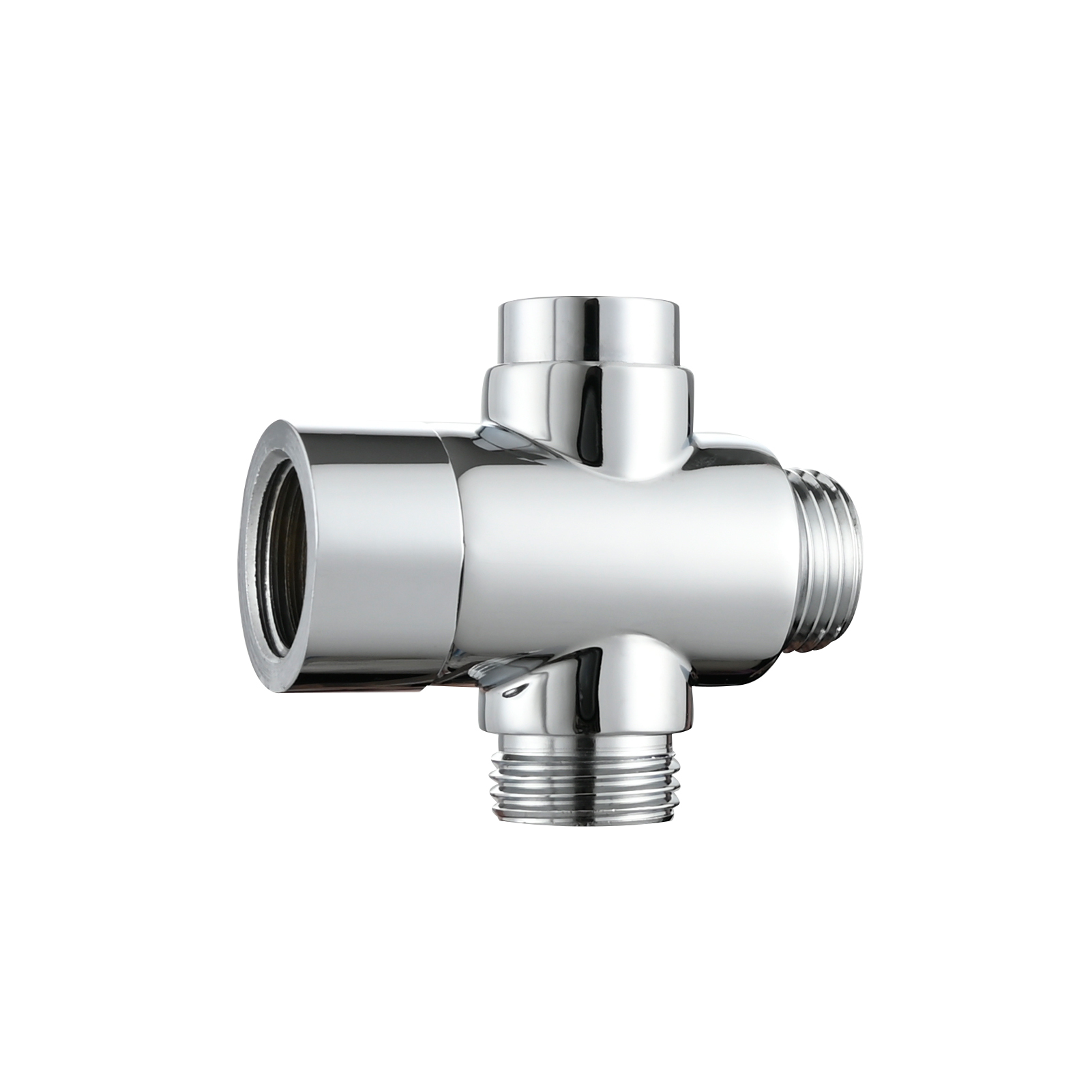 Tecmolog Brass Shower Diverter Valve-3 Way Shower Valve,G1/2 Button Control Shower for Faucet Shower Arm