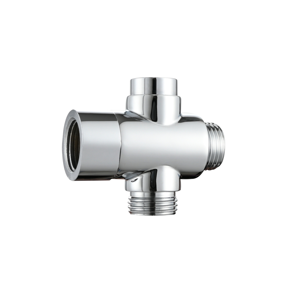 Tecmolog Brass Shower Diverter Valve-3 Way Shower Valve,G1/2 Button Control Shower for Faucet Shower Arm