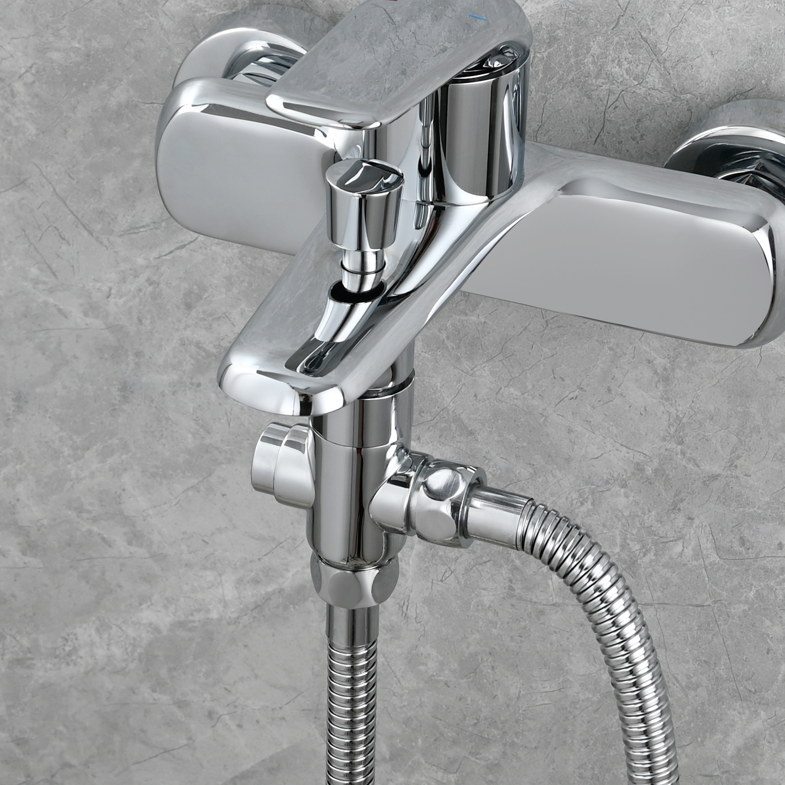 Tecmolog Brass Shower Diverter Valve-3 Way Shower Valve,G1/2 Button Control Shower for Faucet Shower Arm