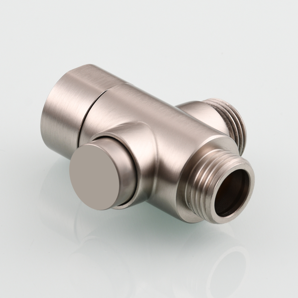 Tecmolog Brass Shower Diverter Valve-3 Way Shower Valve,G1/2 Button Control Shower for Faucet Shower Arm