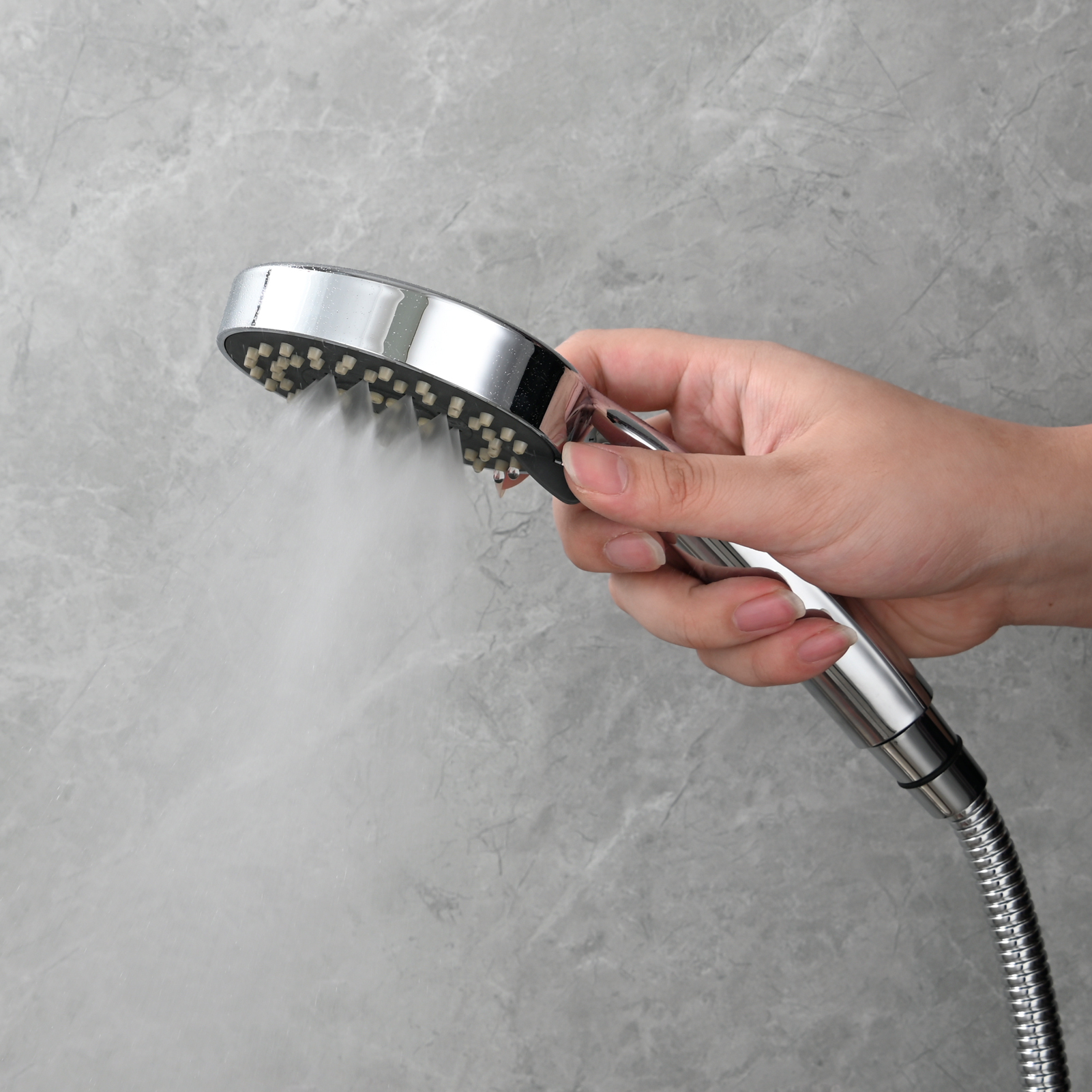 Tecmolog Brass Shower Set Bathroom Concealed Shower with Hose and Holder