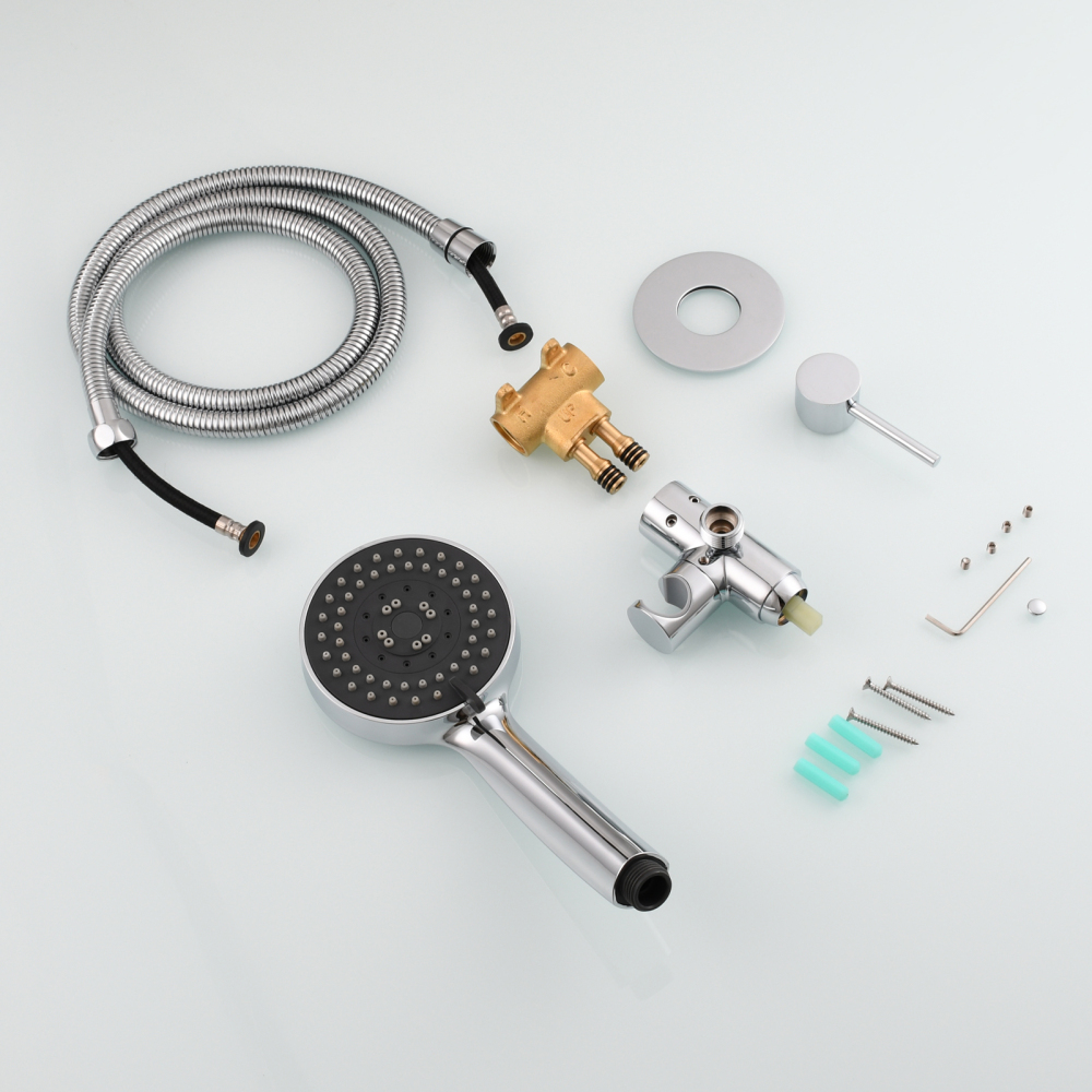 Tecmolog Brass Shower Set Bathroom Concealed Shower with Hose and Holder