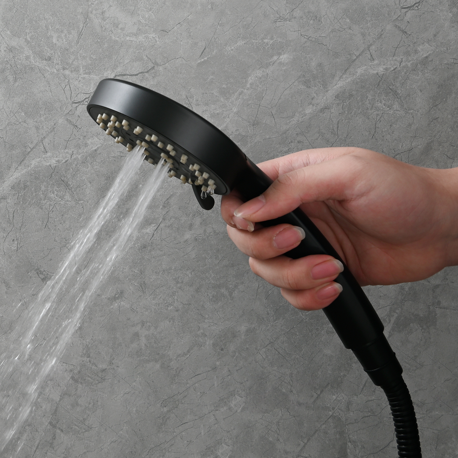 Tecmolog Brass Shower Set Bathroom Concealed Shower with Hose and Holder