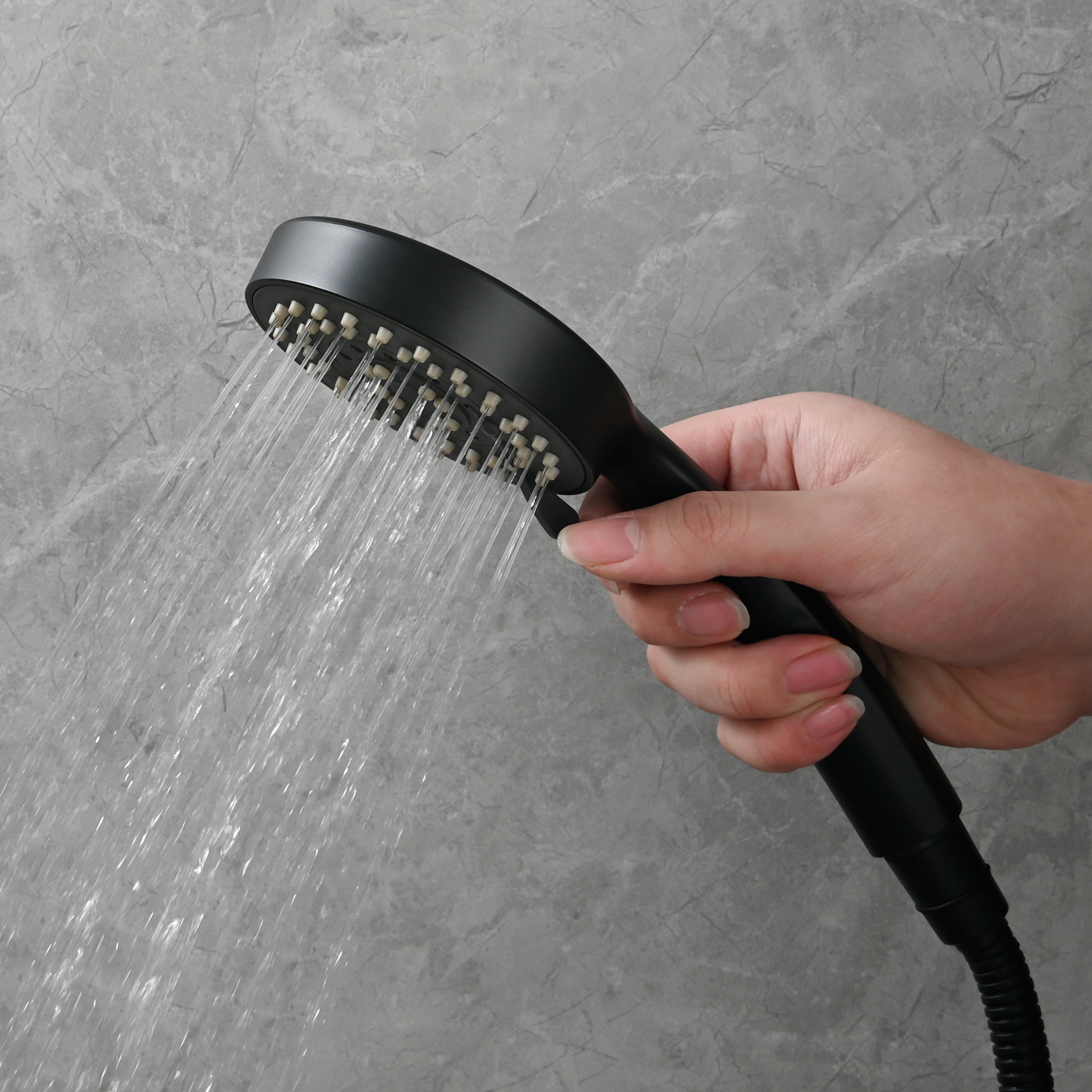 Tecmolog Brass Shower Set Bathroom Concealed Shower with Hose and Holder