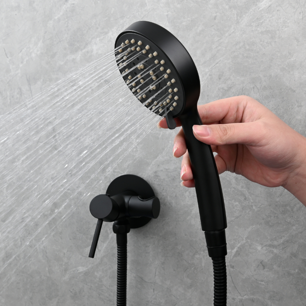 Tecmolog Brass Shower Set Bathroom Concealed Shower with Hose and Holder