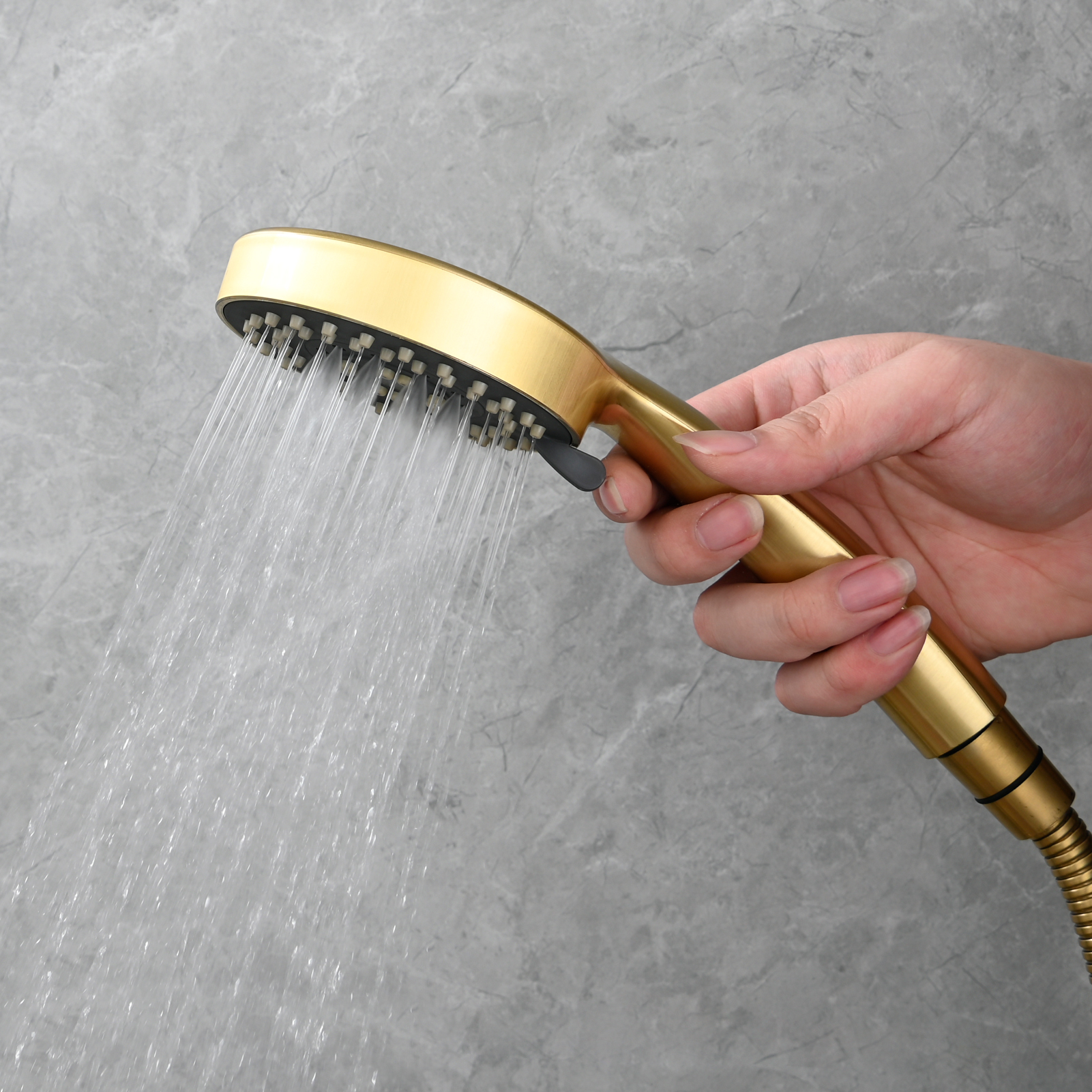 Tecmolog Brass Shower Set Bathroom Concealed Shower with Hose and Holder