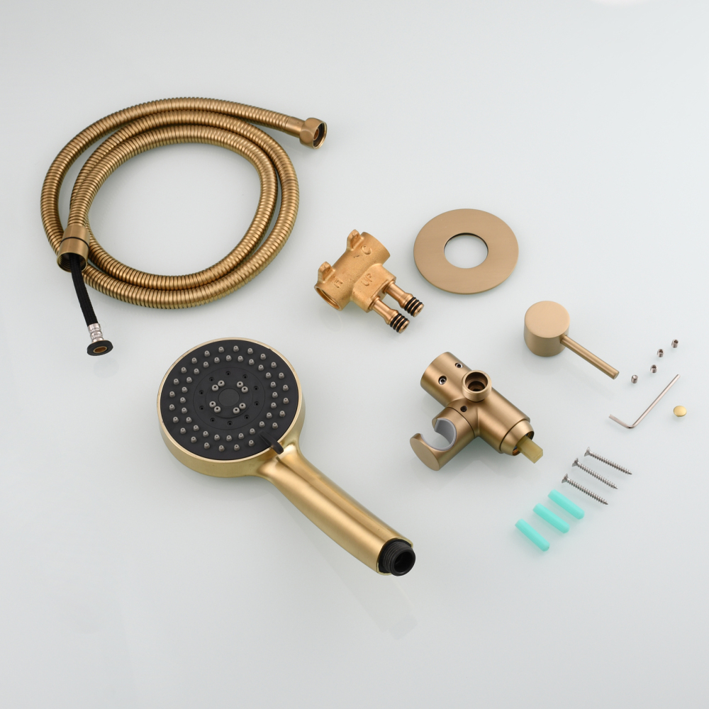Tecmolog Brass Shower Set Bathroom Concealed Shower with Hose and Holder