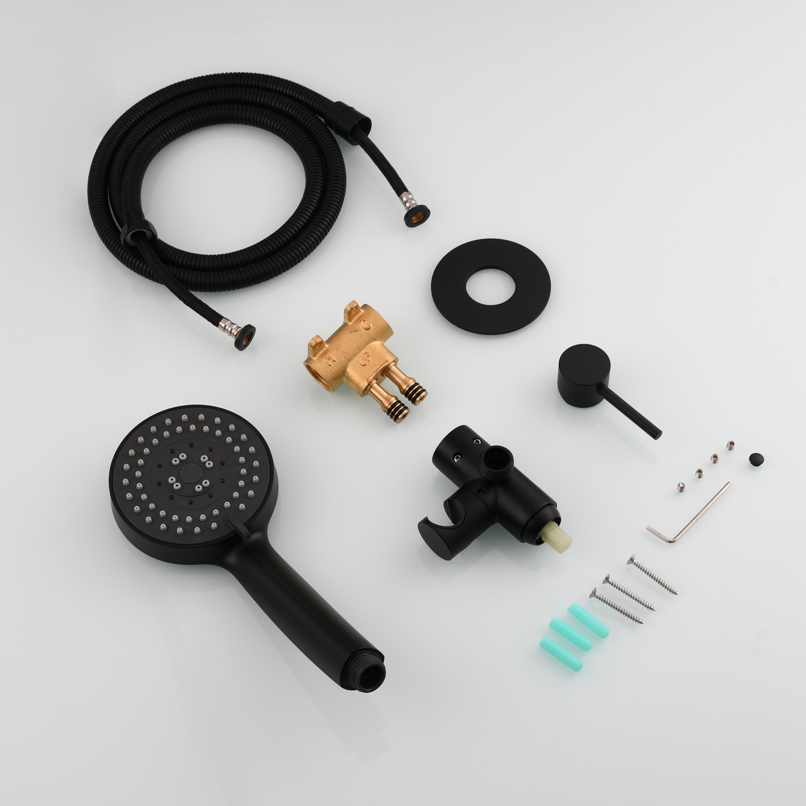 Tecmolog Brass Shower Set Bathroom Concealed Shower with Hose and Holder