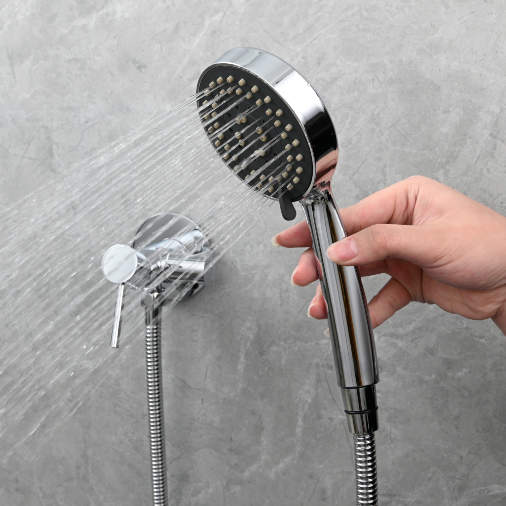 Tecmolog Brass Shower Set Bathroom Concealed Shower with Hose and Holder