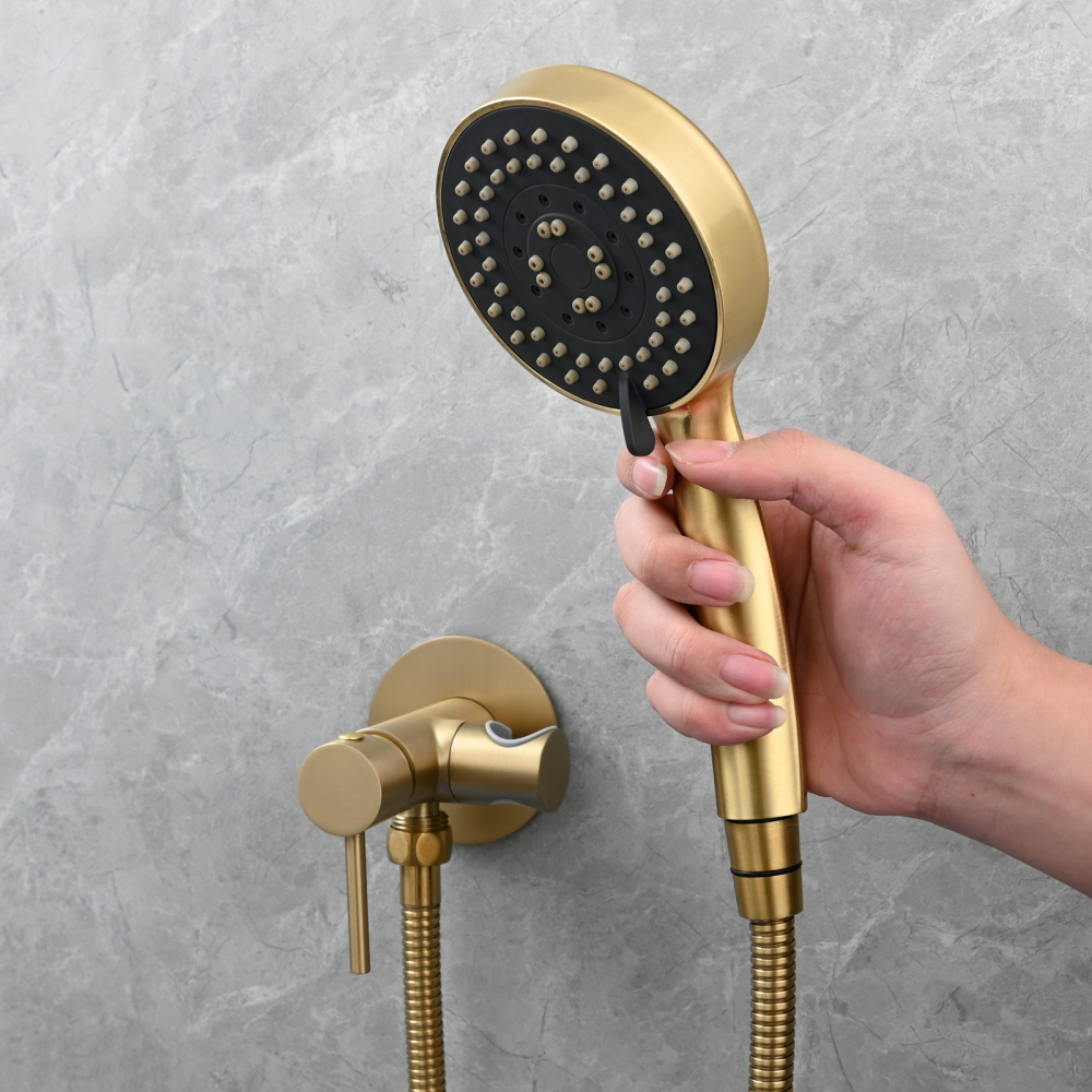 Tecmolog Brass Shower Set Bathroom Concealed Shower with Hose and Holder