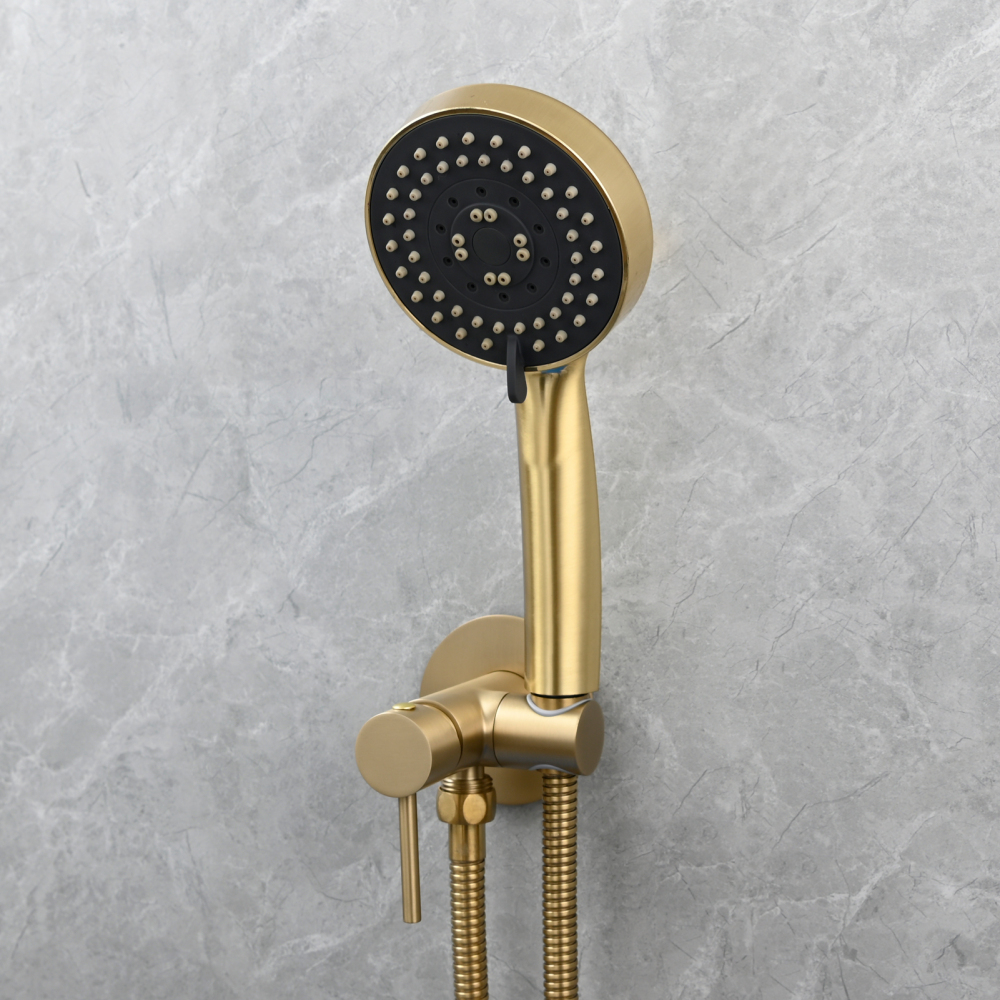 Tecmolog Brass Shower Set Bathroom Concealed Shower with Hose and Holder