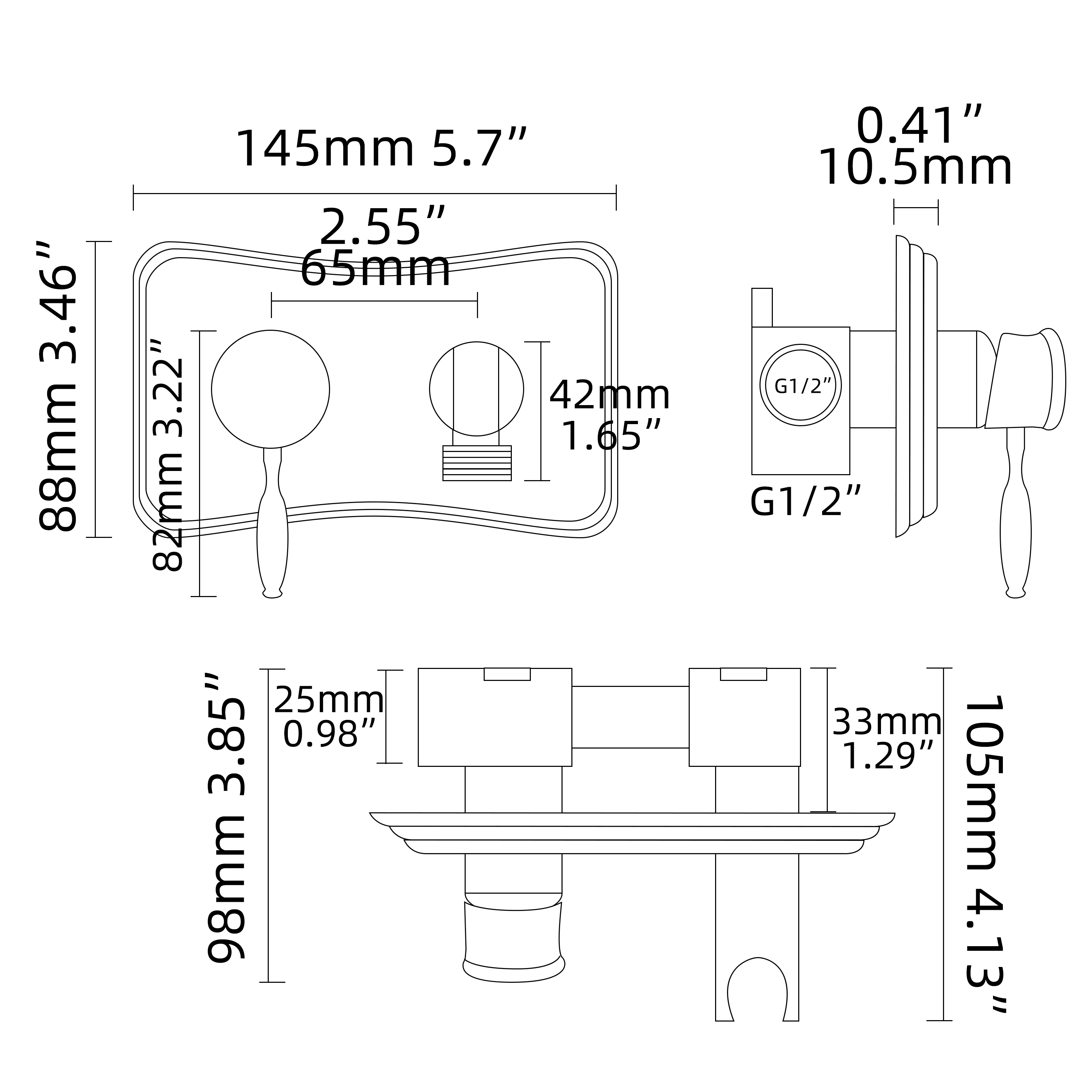 Tecmolog Handheld Bidet Sprayer Set Stainless Steel Bathroom Cloth Diaper Sprayer Shattaf for Toilet Warm Water, Black/Brushed Nickel