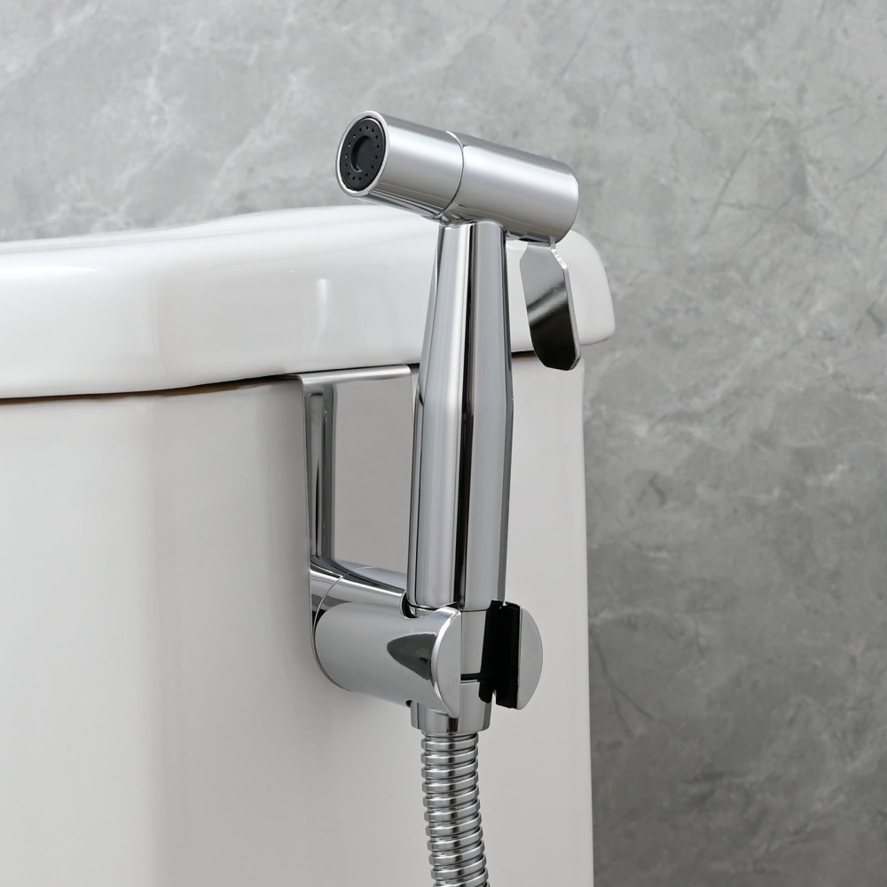 Tecmolog Handheld Bidet Sprayer Set, Stainless Steel Shattaf, Cloth Diaper Sprayer for Toilet WS024F2