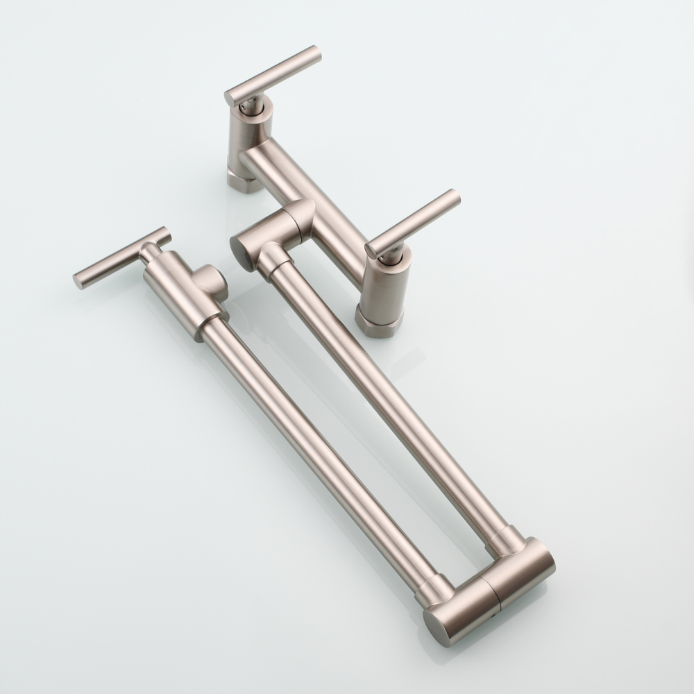 Tecmolog Brass Rotatable Fold Kitchen Faucet Dual Function Wall Faucet