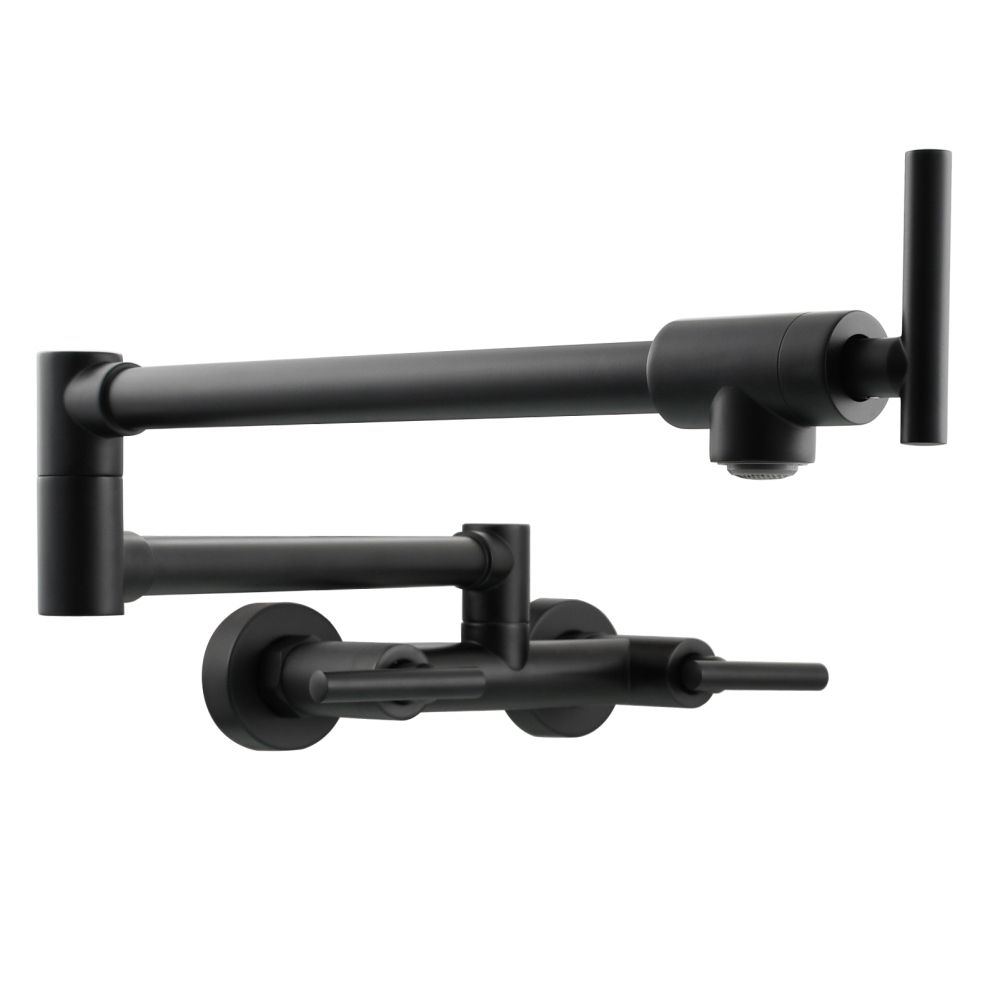 Tecmolog Brass Rotatable Fold Kitchen Faucet Dual Function Wall Faucet