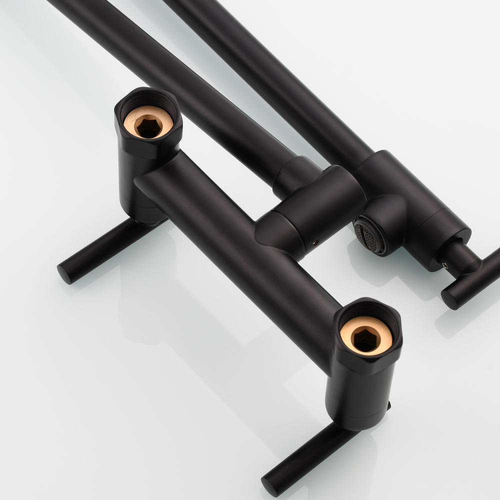 Tecmolog Brass Rotatable Fold Kitchen Faucet Dual Function Wall Faucet