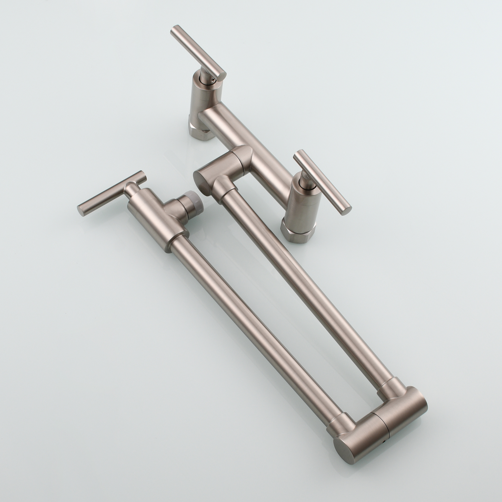 Tecmolog Brass Rotatable Fold Kitchen Faucet Dual Function Wall Faucet