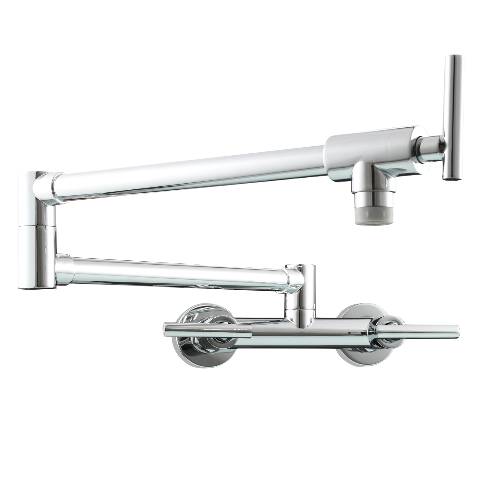 Tecmolog Brass Rotatable Fold Kitchen Faucet Dual Function Wall Faucet