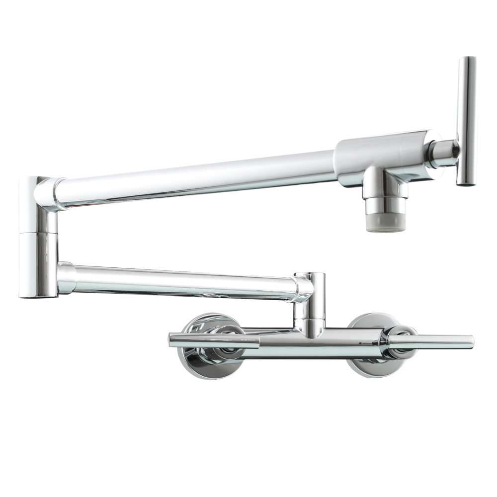 Tecmolog Brass Rotatable Fold Kitchen Faucet Dual Function Wall Faucet