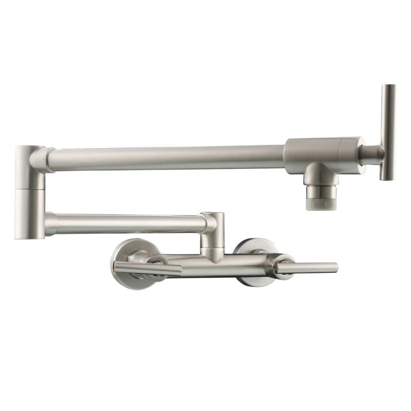 Tecmolog Brass Rotatable Fold Kitchen Faucet Dual Function Wall Faucet
