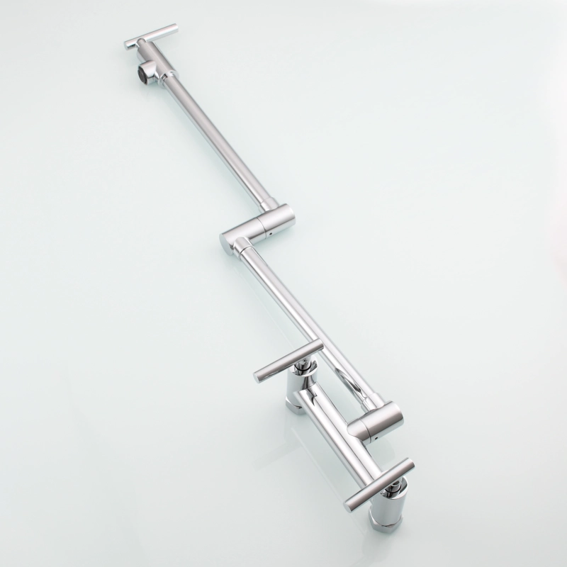 Tecmolog Brass Rotatable Fold Kitchen Faucet Dual Function Wall Faucet