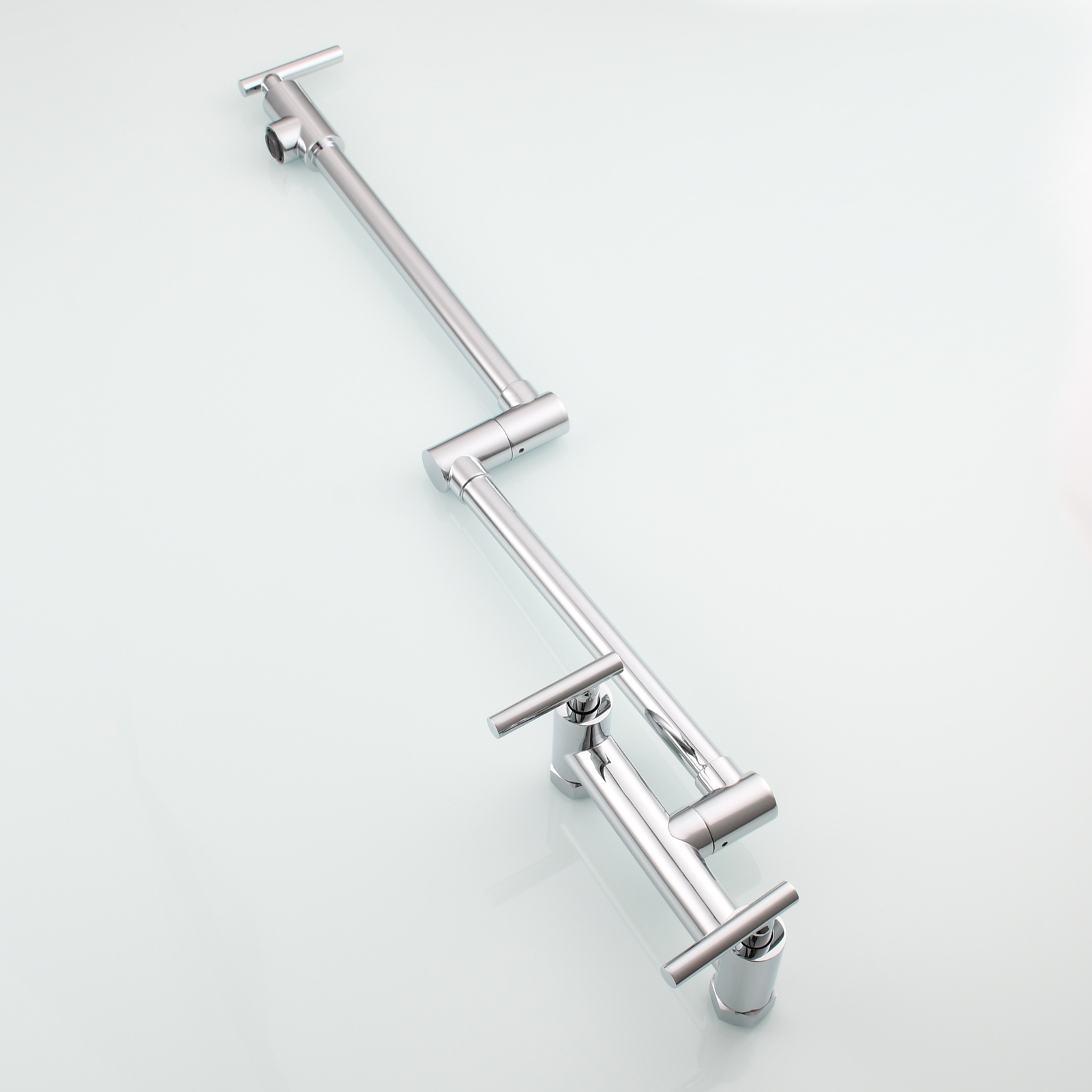 Tecmolog Brass Rotatable Fold Kitchen Faucet Dual Function Wall Faucet